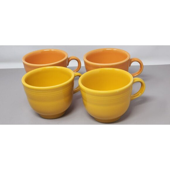 Fiestaware Butterscotch Ceramic‎ Mugs Tea Coffee Set Of 4 Yellow & Orange - Picture 1 of 15